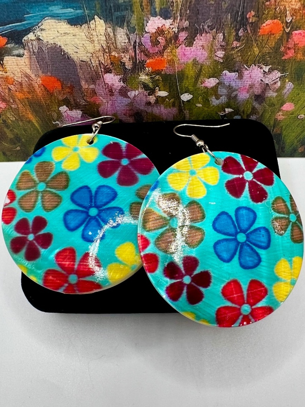 Flower Power Abalone Artisan Earrings